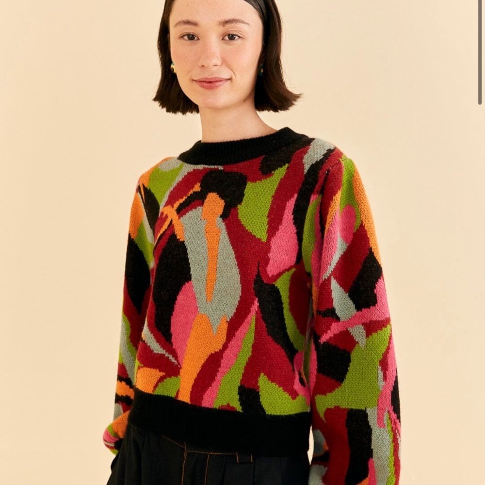 Farm Rio The Multicolorer Dancer Sweater XL NWT